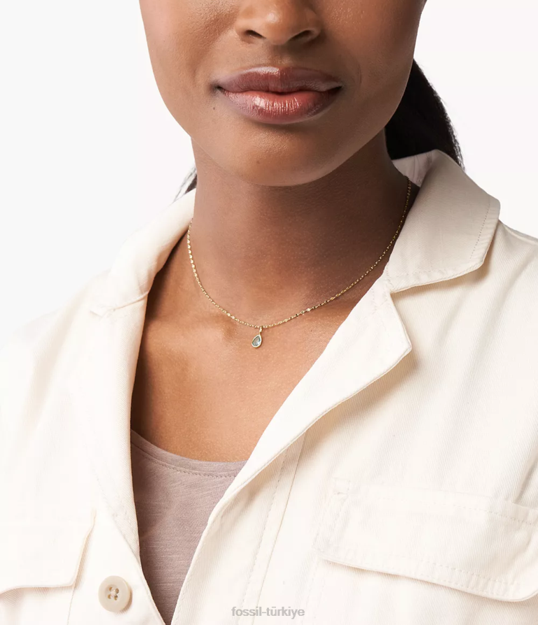 Fossil 6J041210 mavi tonlu corra oh çok büyüleyici mart burç taşı çekiciliği takı kadınlar