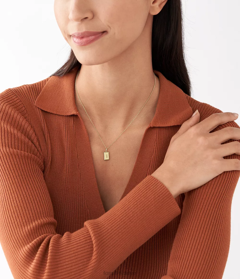 Fossil 6J041211 altın tonu ah çok büyüleyici paslanmaz çelik ilk cazibesi takı kadınlar