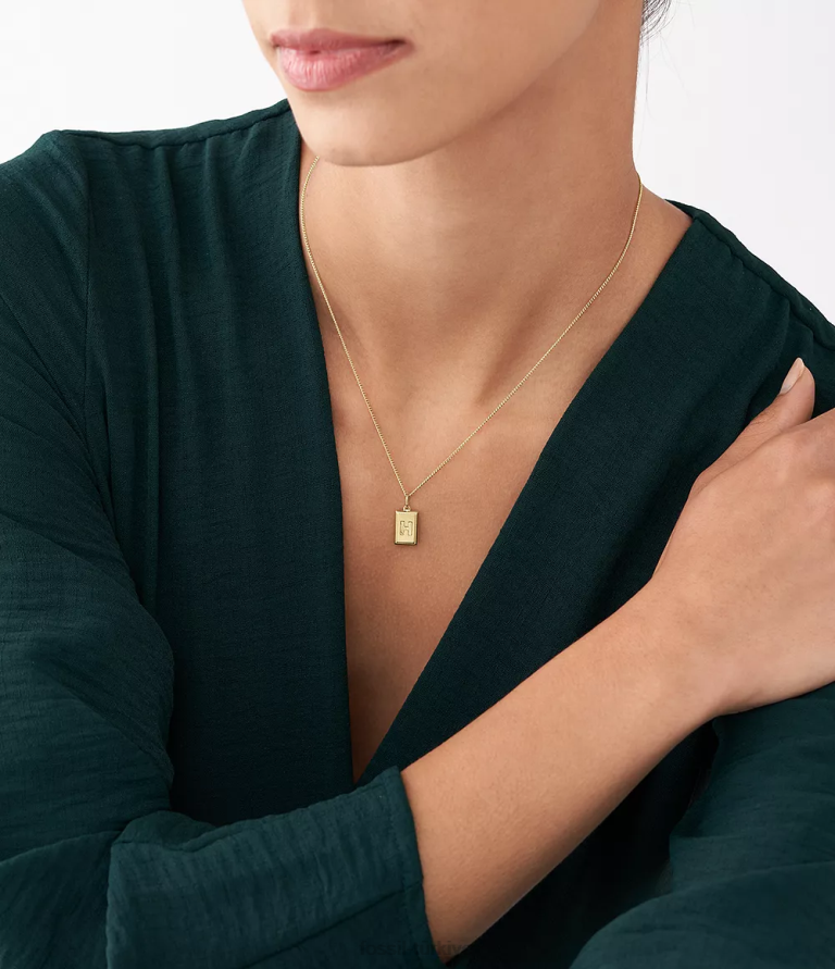 Fossil 6J041224 altın tonu ah çok büyüleyici paslanmaz çelik ilk cazibesi takı kadınlar