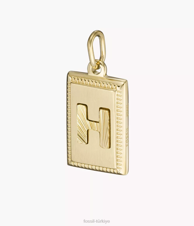 Fossil 6J041224 altın tonu ah çok büyüleyici paslanmaz çelik ilk cazibesi takı kadınlar