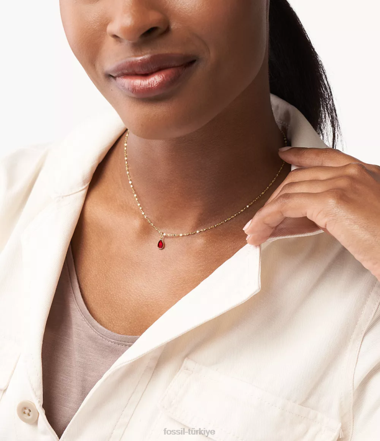 Fossil 6J041249 kırmızı tonlu corra oh çok büyüleyici ocak burç taşı çekiciliği takı kadınlar