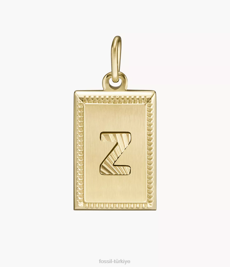 Fossil 6J041272 altın tonu ah çok büyüleyici paslanmaz çelik ilk cazibesi takı kadınlar