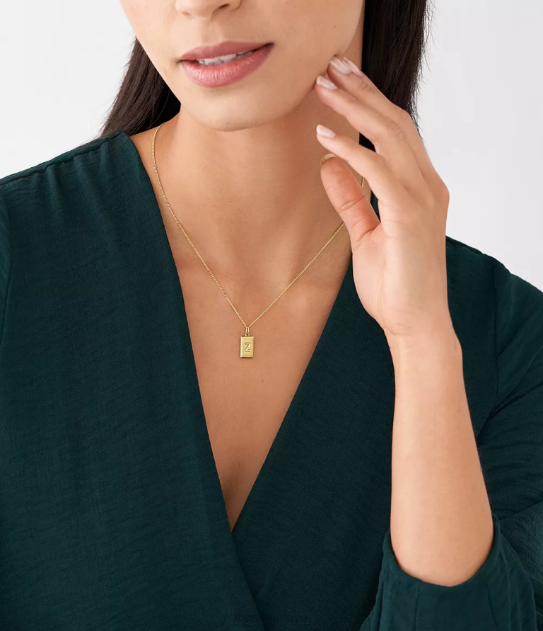 Fossil 6J041272 altın tonu ah çok büyüleyici paslanmaz çelik ilk cazibesi takı kadınlar