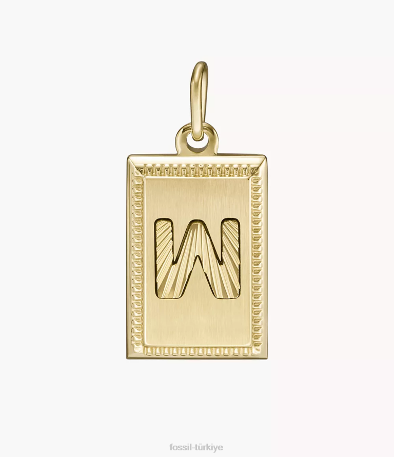 Fossil 6J041276 altın tonu ah çok büyüleyici paslanmaz çelik ilk cazibesi takı kadınlar