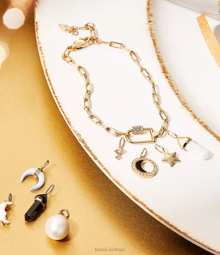 Fossil 6J041321 beyaz opal corra ah çok büyüleyici çekicilik takı kadınlar