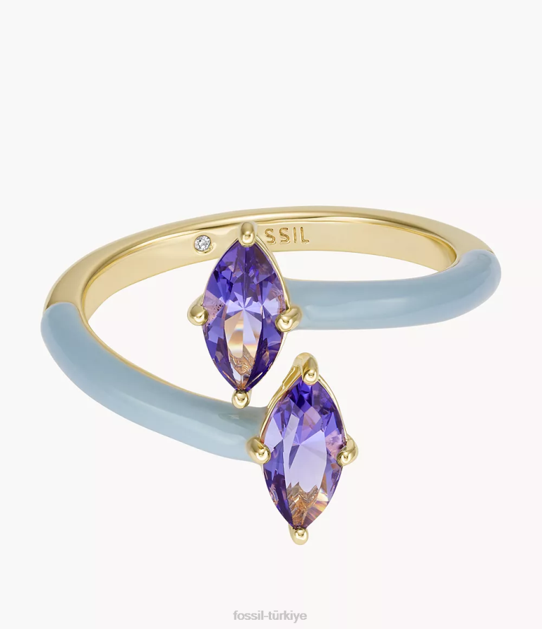 Fossil 6J041093 mor ve mavi renkli pop kristal yüzük takı kadınlar