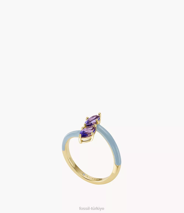 Fossil 6J041093 mor ve mavi renkli pop kristal yüzük takı kadınlar