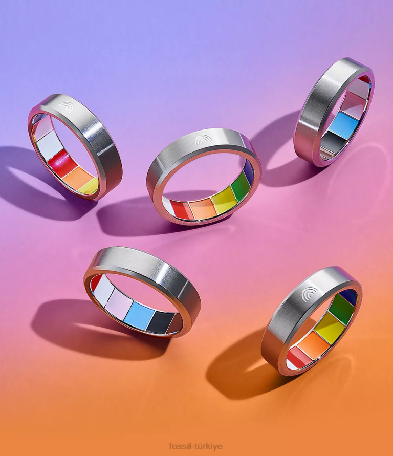 Fossil 6J041095 çok gurur paslanmaz çelik bant halkası takı kadınlar