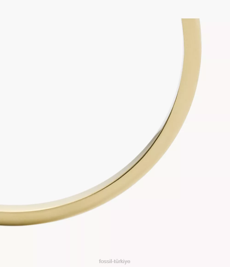 Fossil 6J041096 altın tonu tamamı yığılmış paslanmaz çelik bant halkası takı kadınlar