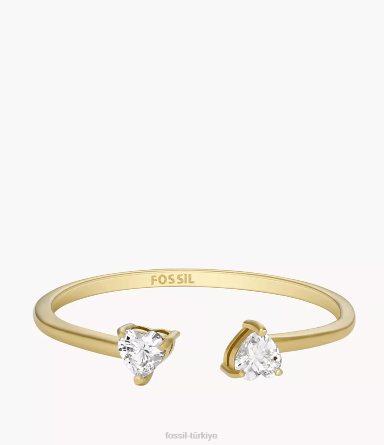 Fossil 6J041099 altın tonu sadie sevgi belirteçleri paslanmaz çelik toi et moi yüzük takı kadınlar