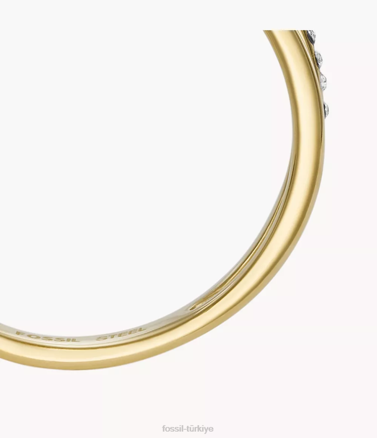 Fossil 6J041115 beyaz sedef gözyaşı ön yığın halkası takı kadınlar