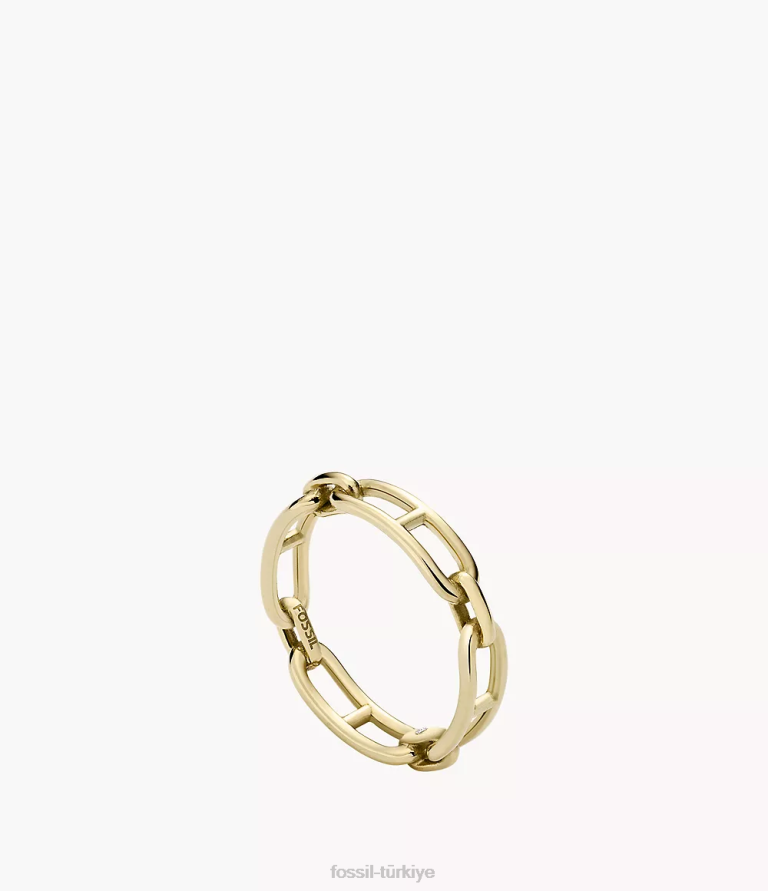 Fossil 6J041117 altın tonu miras essentials paslanmaz çelik bant halkası takı kadınlar