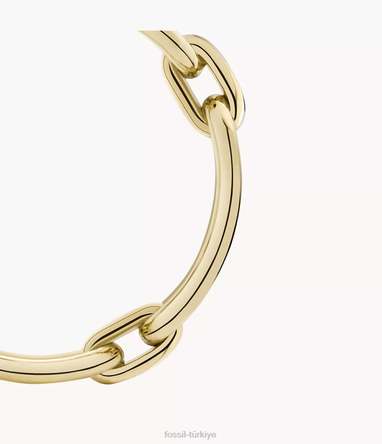 Fossil 6J041117 altın tonu miras essentials paslanmaz çelik bant halkası takı kadınlar