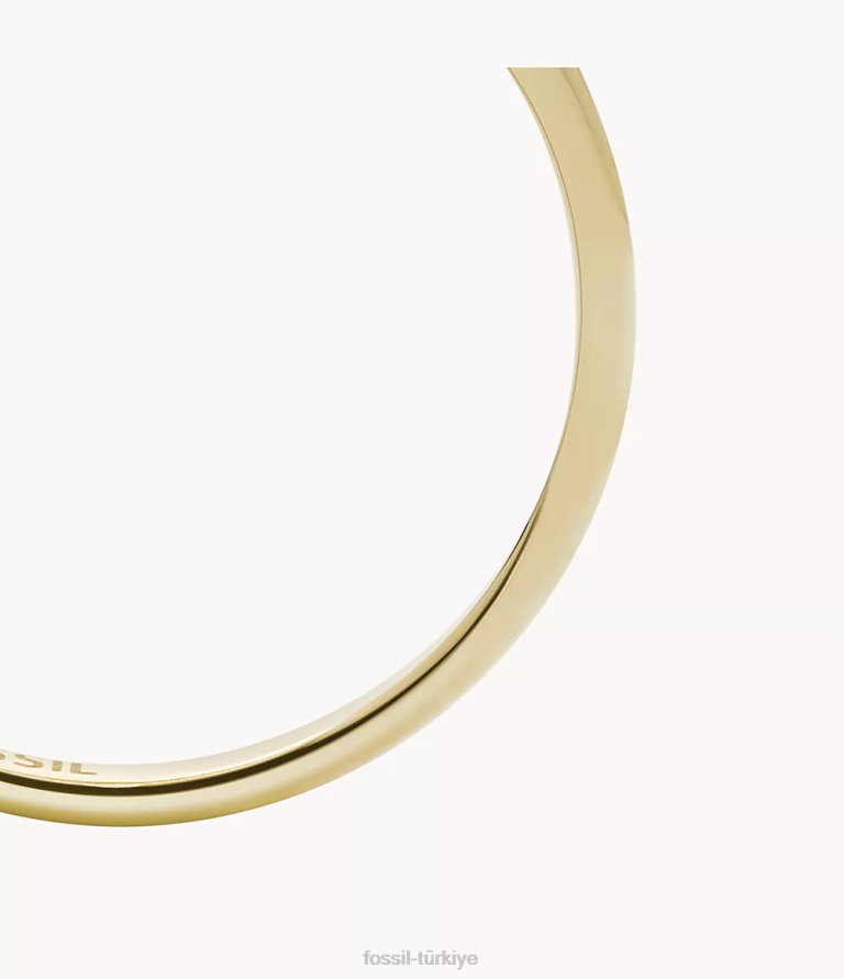 Fossil 6J041119 altın tonu miras essentials paslanmaz çelik çubuk halkası takı kadınlar