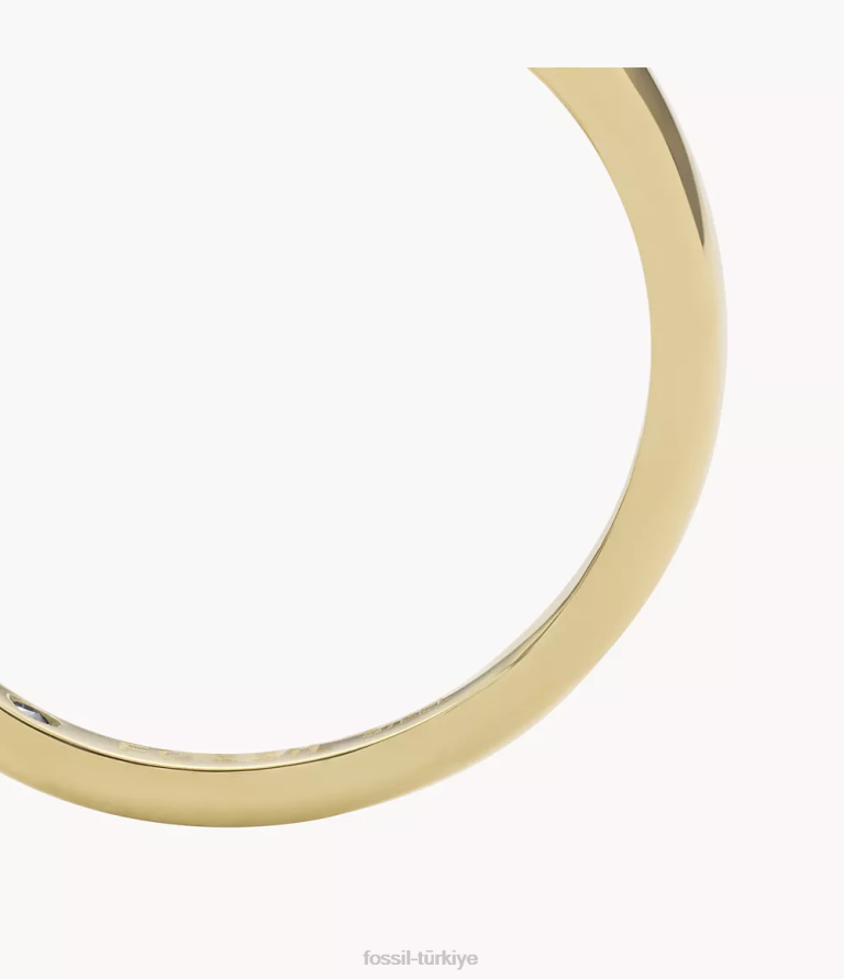 Fossil 6J041120 altın tonu miras essentials paslanmaz çelik kalkan halkası takı kadınlar