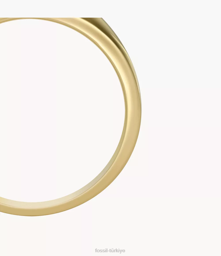 Fossil 6J041195 yumuşak pembe merritt reçine kalp mühür yüzüğü takı kadınlar