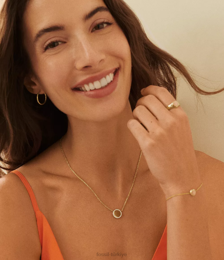 Fossil 6J041195 yumuşak pembe merritt reçine kalp mühür yüzüğü takı kadınlar