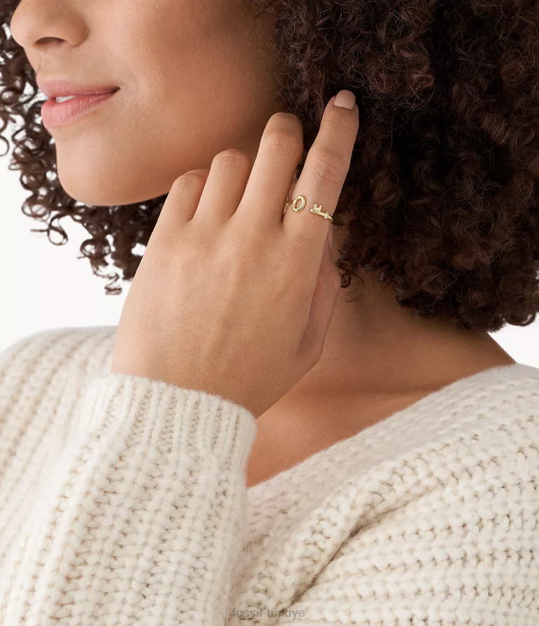 Fossil 6J041196 altın tonu arşiv paslanmaz çelik anahtarlık halkası takı kadınlar