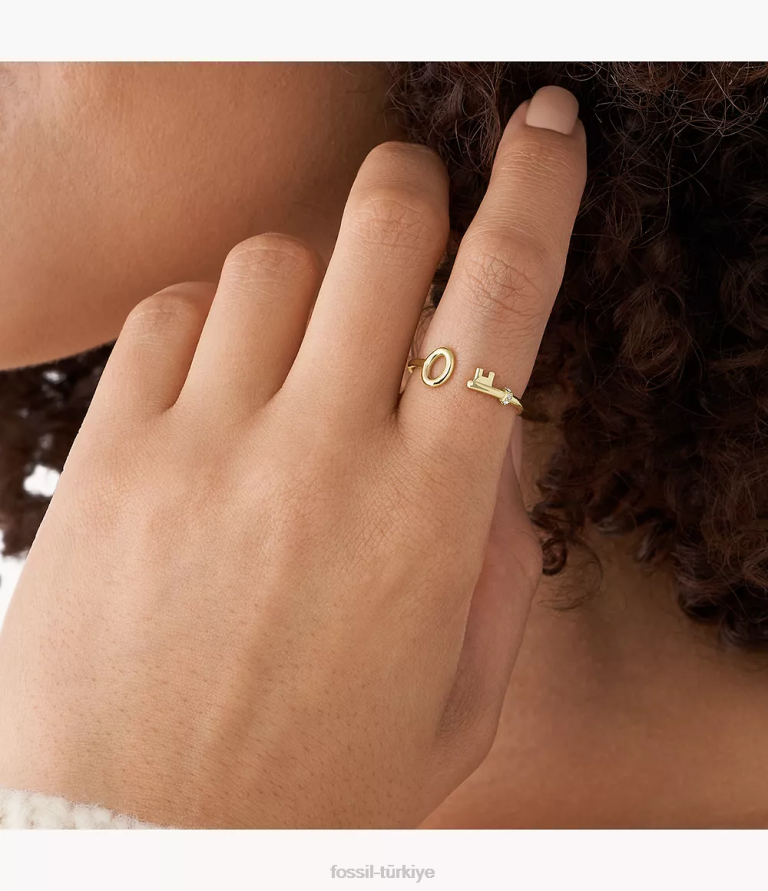 Fossil 6J041196 altın tonu arşiv paslanmaz çelik anahtarlık halkası takı kadınlar