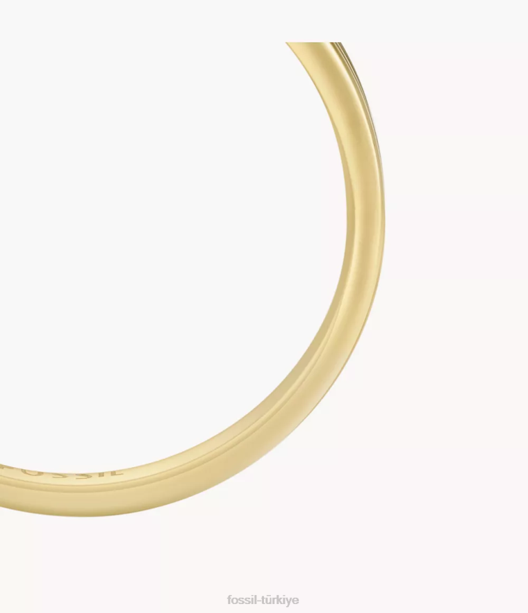 Fossil 6J041212 altın tonu paslanmaz çelik yığın halkası takı kadınlar