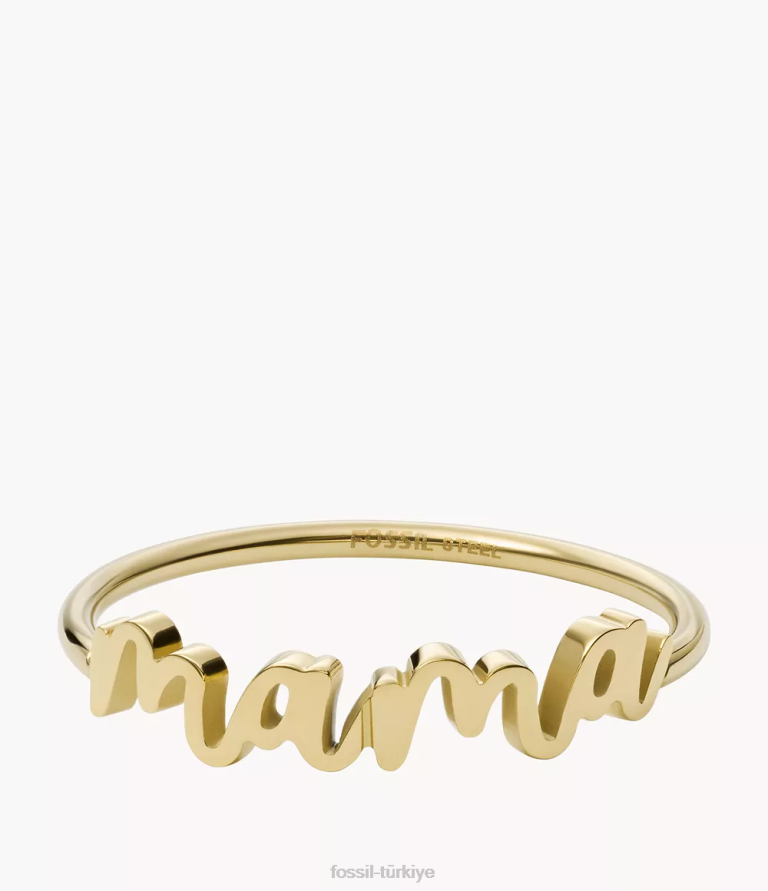 Fossil 6J041319 altın tonu georgia mama paslanmaz çelik bant halkası takı kadınlar